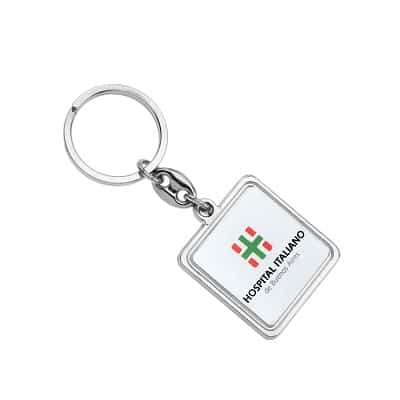 llavero metálico con dome merchandising | loguideas merchandising Llavero Metálico con Dome merchandising